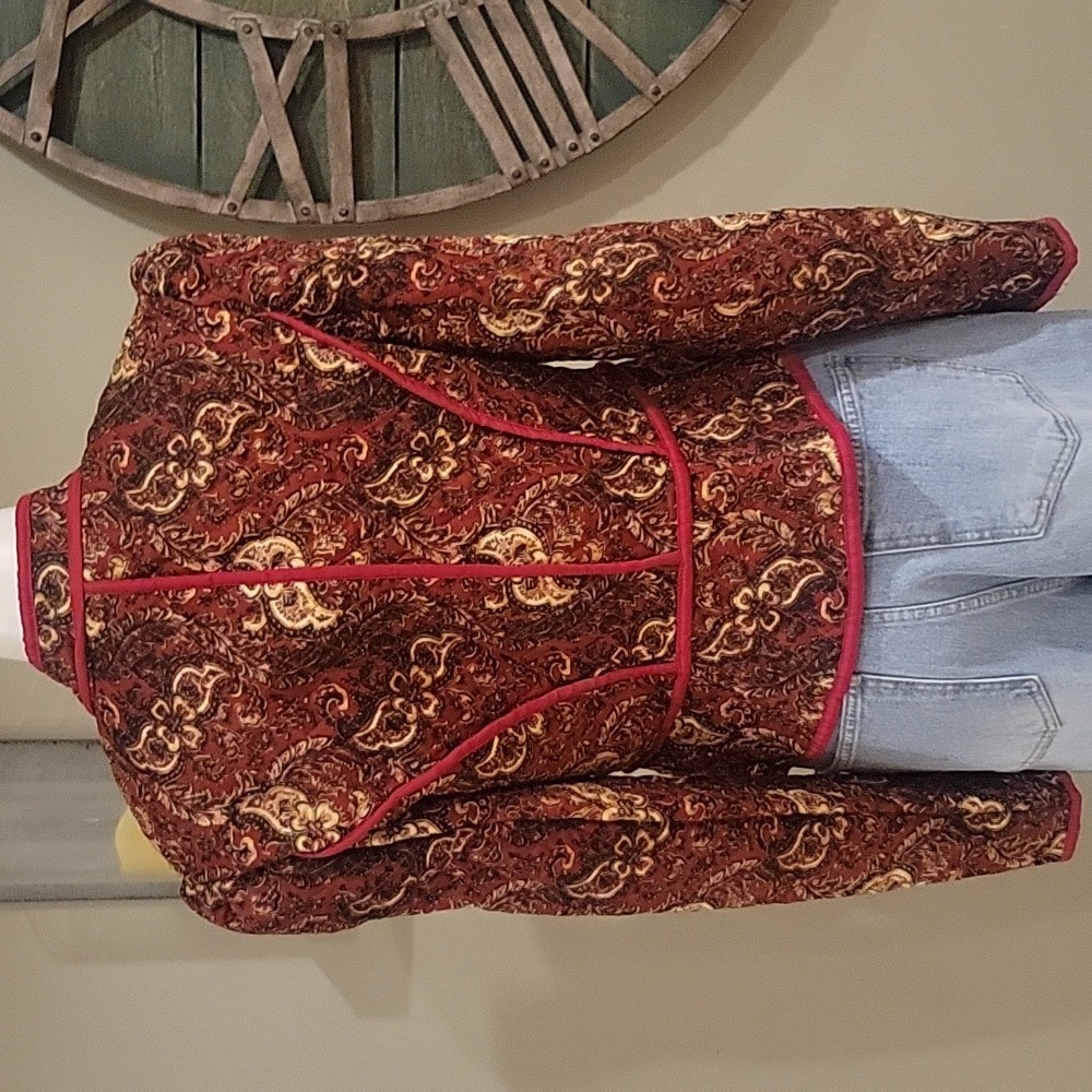 Free People Zoey Quilted Jacket In Cherry Combo - Picture 6 of 12